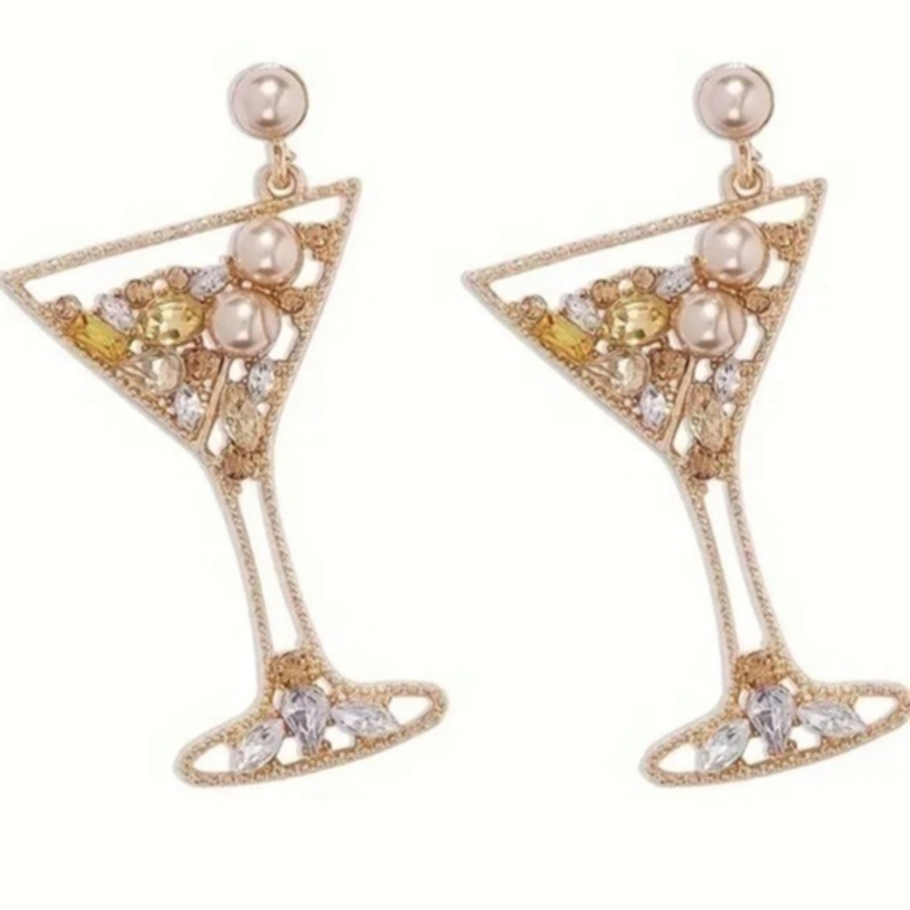 Women’s Embellished Martini Earrings